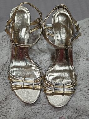 Polo by Ralph Lauren Metallic Gold Strappy Heeled Sandals